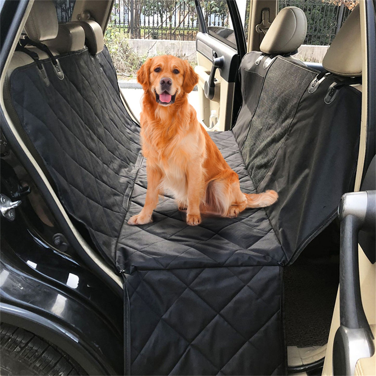 Pawfriends Pet Seat Cover for Dogs Car Back Seat Anti Dirty Waterproof Pet Hammock Mat-L